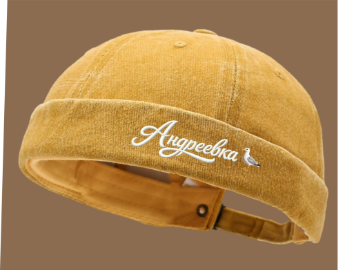 Кепка-докер с печатью Андреевка Чайка