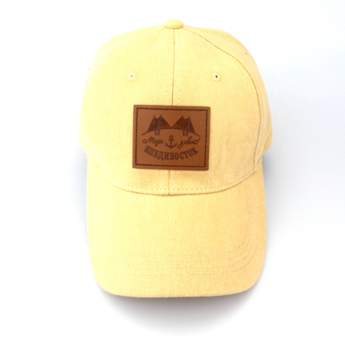 Бейсболка с кожаным шильдом Владивосток Мост (60-65, Бежевый)